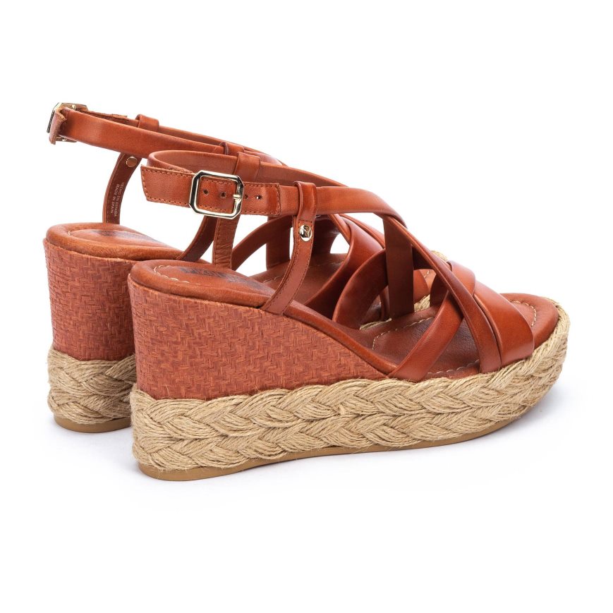 Women's Pikolinos RONDA Wedge Sandals Dark Red | NZ J19A835